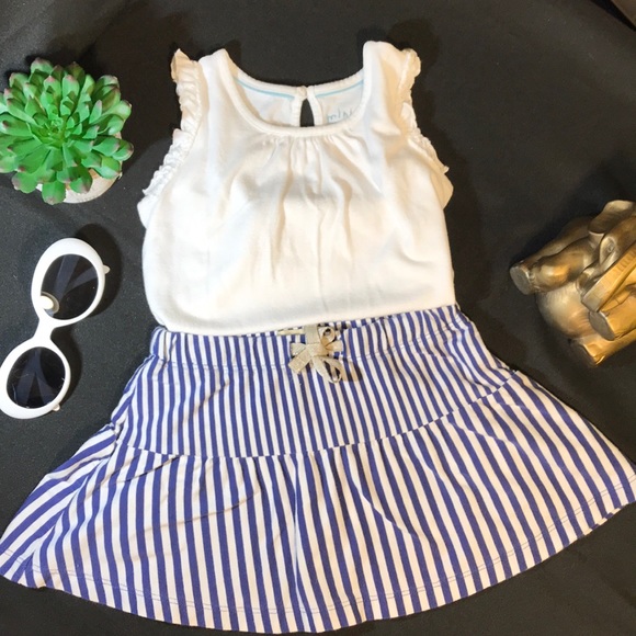 Boden Other - Blue/White Stripes Boden Girl Skort